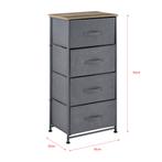 Commode met lades niet-geweven textiel 95x45x30 grijs hout, Huis en Inrichting, Verzenden, Nieuw
