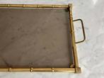 Dienblad - Vetro fumè - Goudkleurig messing faux bamboo, Huis en Inrichting, Nieuw