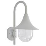 vidaXL Tuin wandlamp E27 42 cm aluminium wit, Verzenden, Nieuw, Aluminium, Wandlamp
