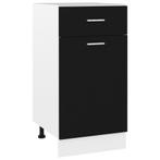 vidaXL Onderkast met lade Lyon 40x46x81,5 cm bewerkt hout, Huis en Inrichting, Verzenden, Nieuw, Zwart