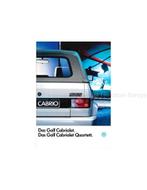 1990 VOLKSWAGEN GOLF CABRIOLET QUARTETT BROCHURE DUITS, Nieuw, Volkswagen, Author