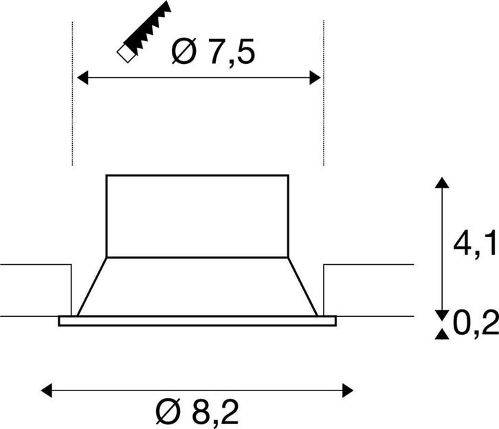 SLV Nieuwe Tria 75 Inbouw Plafondmontage Ring Zwart -, Tuin en Terras, Buitenverlichting, Overige typen, Nieuw, Verzenden