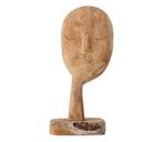 Selected by deco gezicht ornament hout donkerbruin