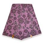 Afrikaanse stof - Roze Starflowers - 100% katoen - 1 yard, Ophalen of Verzenden, Nieuw