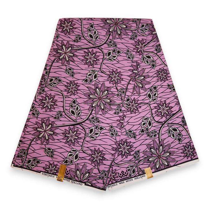Afrikaanse stof - Roze Starflowers - 100% katoen - 1 yard, Hobby en Vrije tijd, Stoffen en Lappen, Nieuw, Ophalen of Verzenden