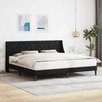 vidaXL Bedframe met hoofdeinde Zwart 200 x 200 cm Fluweel, Verzenden, Nieuw, Zwart, Stof