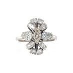 Witgouden ring met diamant 14 krt, Ophalen of Verzenden, Nieuw