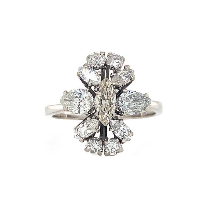 Witgouden ring met diamant 14 krt, Sieraden, Tassen en Uiterlijk, Ringen, Nieuw, Ophalen of Verzenden