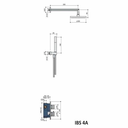Thermostatische Inbouw Douche Set Bloke Met, Doe-het-zelf en Verbouw, Sanitair, Ophalen of Verzenden