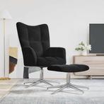 vidaXL Relaxstoel met voetenbank fluweel zwart, Verzenden, Nieuw