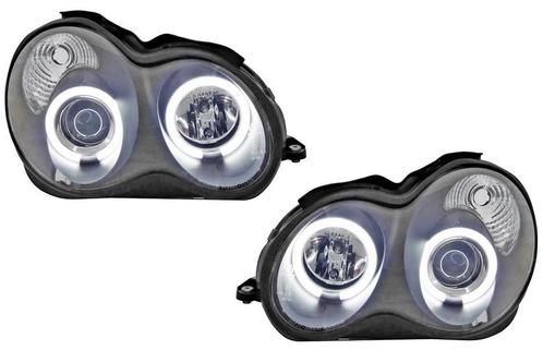 Koplampen Mercedes W203 00-04 h1+h1 Angel Eyes CCFL zwart, Auto-onderdelen, Overige Auto-onderdelen, Ophalen of Verzenden