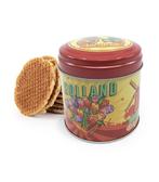 Blik met 8 stroopwafels Holland tulpen fiets vintage, Ophalen of Verzenden, Nieuw
