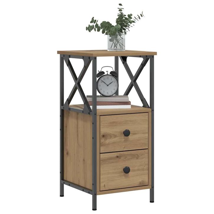 vidaXL Nachtkastjes 2 st 34x35,5x70 cm bewerkt hout, Huis en Inrichting, Slaapkamer | Nachtkastjes, Nieuw, Hout, Verzenden