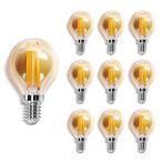 Bundel 10 stuks Filament bol lamp 4W Goud glas Dimbaar E14, Ophalen of Verzenden, Nieuw