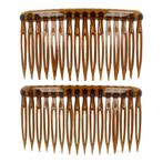 Haarkammen Opsteek Set Rond Grove Tand 8cm Bruin, Nieuw