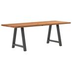 vidaXL Eettafel rechthoekig 220x80x74 cm massief eikenhout, Huis en Inrichting, Tafels | Eettafels, Verzenden, Nieuw