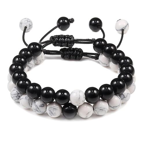 Fako Bijoux® - Dubbele Kralen Armband - 8mm - Natuursteen, Sieraden, Tassen en Uiterlijk, Armbanden, Verzenden