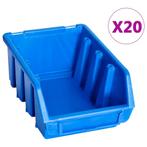 vidaXL Stapelbakken 20 st kunststof blauw, Verzenden, Nieuw