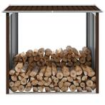 Haardhoutschuur 172x91x154 cm gegalvaniseerd staal bruin, Verzenden, Nieuw