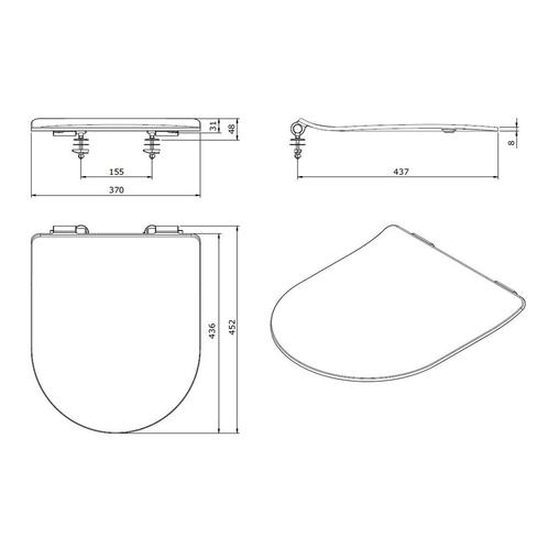 Toiletzitting Sanindusa Sanibold Slim Softclose Clip Off met, Doe-het-zelf en Verbouw, Sanitair, Ophalen of Verzenden