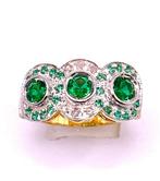 Zonder minimumprijs - Cocktailring - 9 kt. Geel goud, Zilver, Sieraden, Tassen en Uiterlijk, Antieke sieraden