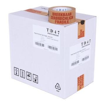 TD47 Verpakkingstape Papier Breekbaar / Fragile / Zerbrechli