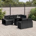 vidaXL 11-delige Loungeset met kussens poly rattan zwart, Tuin en Terras, Tuinsets en Loungesets, Verzenden, Nieuw, Rotan, Loungeset