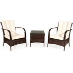 3-Delige Rotan Patio Meubels Set PE 160KG Lading Tuinmeubila, Tuin en Terras, Tuinsets en Loungesets, Nieuw, Verzenden