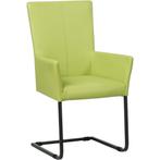 Leren eetkamerstoel Dare met armleuning - Toledo Lime, Huis en Inrichting, Stoelen, Nieuw, Leer, Ophalen of Verzenden, Leren eetkamerstoel Dare met armleuning - Toledo Lime (felgroen) - Sledepoot staal vierkant zwart past perfect in uw interieur als u woonstijl: Industrieel, Modern is.