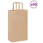 vidaXL Papieren zakken 50 st met hengsels 21x11x36 cm bruin, Diversen, Verzenden, Nieuw