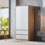[en.casa] Kledingkast Bastheim 176x80x52 cm met 2 lades eike, Huis en Inrichting, Verzenden, Nieuw