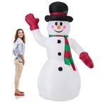 Verlichte Sneeuwpop opblaasbaar met knipperende LEDs 2,4 m, Nieuw, Verzenden