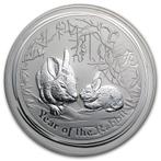 Lunar II - Year of the Rabbit - 1 kg 2011 (47.209 oplage), Postzegels en Munten, Zilver, Losse munt, Verzenden