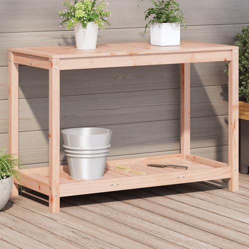 vidaXL Oppottafel met schap 108x50x75 cm massief douglashout, Tuin en Terras, Overige Tuin en Terras, Nieuw, Verzenden
