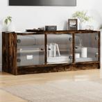 vidaXL Tv-meubel met glazen deuren 102x37x42 cm gerookt, Huis en Inrichting, Kasten | Televisiemeubels, 100 tot 150 cm, Verzenden
