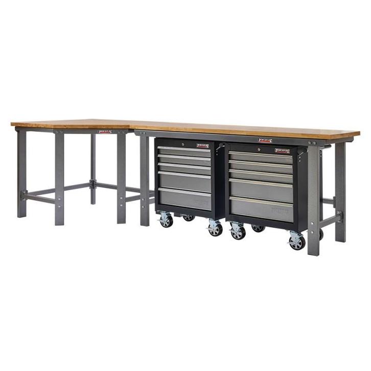 Werkbank hoekopstelling - Hoek werkbank 310 cm lang grijs, Doe-het-zelf en Verbouw, Werkbanken, Ophalen of Verzenden