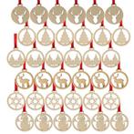 Ruhhy Houten Kerstballen – Set van 36 Stuks, Beige, DIY D., Diversen, Kerst, Ophalen of Verzenden, Nieuw