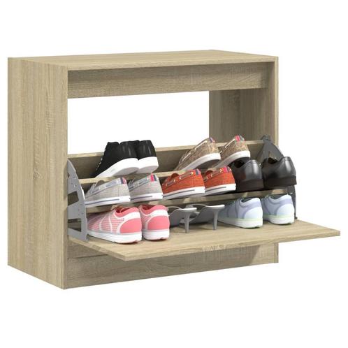 vidaXL Schoenenkast 80x42x69 cm bewerkt hout sonoma, Huis en Inrichting, Kasten | Schoenenrekken, Nieuw, Verzenden