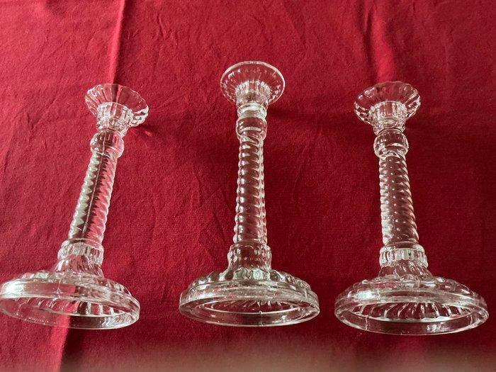 Kandelaar (3) - persglas - 3 Art Deco Kandelaars, Antiek en Kunst, Antiek | Glas en Kristal