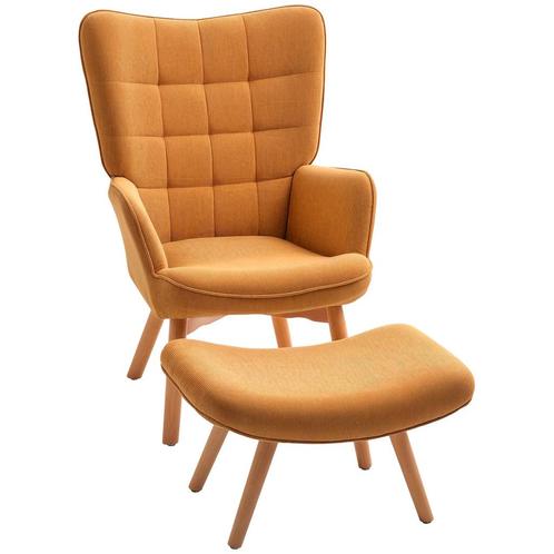 TRUUSK Fauteuil Met Voetenbank, Oorfauteuil Met Hoge Rugleun, Huis en Inrichting, Fauteuils, Nieuw, Verzenden