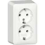 Gira wandcontactdoos + RA 2-voudig opbouw wit - 478014, Ophalen of Verzenden, Nieuw