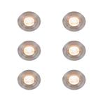 Set van 6 Moderne inbouwspot staal rond IP44 - Xena, Verzenden, Nieuw