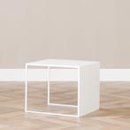 50% Korting: Bijzettafel Lucia metaal wit 34 cm hoog, Ophalen, Zo goed als nieuw, Rechthoekig, Scandinavisch, Modern