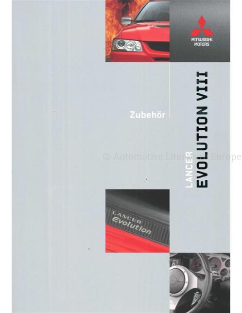 2004 MITSUBISHI LANCER EVOLUTION VIII ACCESSOIRES BROCHURE, Boeken, Auto's | Folders en Tijdschriften, Mitsubishi