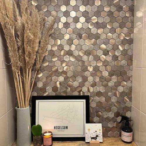 Mozaïek Isodeco Steenstrip Hexagon Zelfklevend 28.0x29.0 cm, Doe-het-zelf en Verbouw, Sanitair, Ophalen of Verzenden