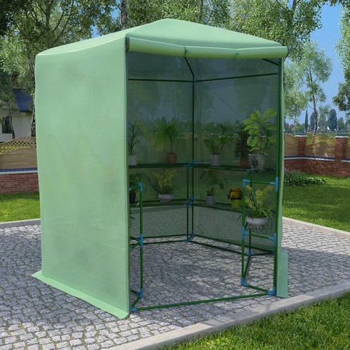 Tuinkas met schappen 227x223 cm staal (Overige), Huis en Inrichting, Overige Huis en Inrichting, Nieuw, Verzenden