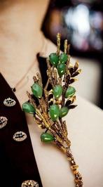 Hanger Antiek/vintage 18k geweldige gouden broche, Sieraden, Tassen en Uiterlijk, Antieke sieraden