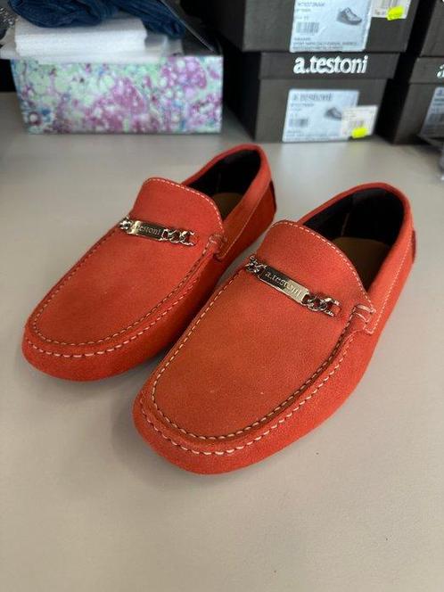 A. Testoni - NO RESERVE - Red Suede - UK: 5.5 / US: 6.5 /, Kleding | Heren, Schoenen