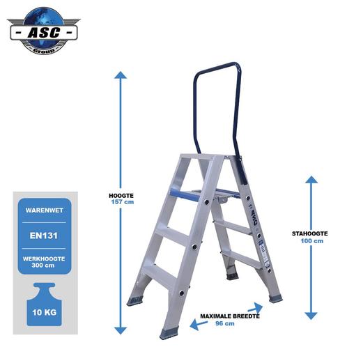 ASC Dubbele trap, Doe-het-zelf en Verbouw, Ladders en Trappen, Trap, Nieuw, Verzenden