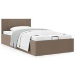 vidaXL Bedframe met hydraulische opslag stof taupe 100x200, Huis en Inrichting, Slaapkamer | Bedden, 100 cm, Eenpersoons, Verzenden